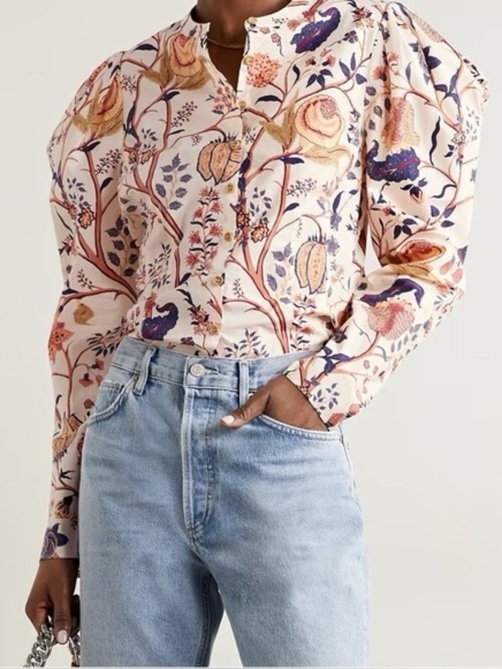 Ulla Johnson Harriet Floral Puff Sleeve Blouse 0